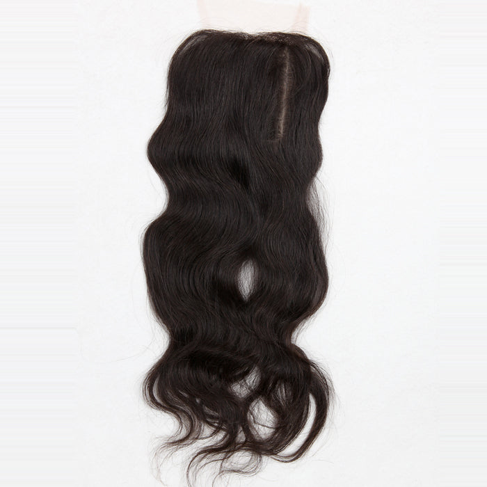 Stock Silk Top Indian Remy Natural Color Natural Wave Human Hair Closures 10" and 14" 120% Density