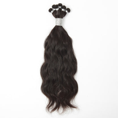 Stock Brazilian Natural Color Natural Wave Hand-Tied Human Hair Wefts