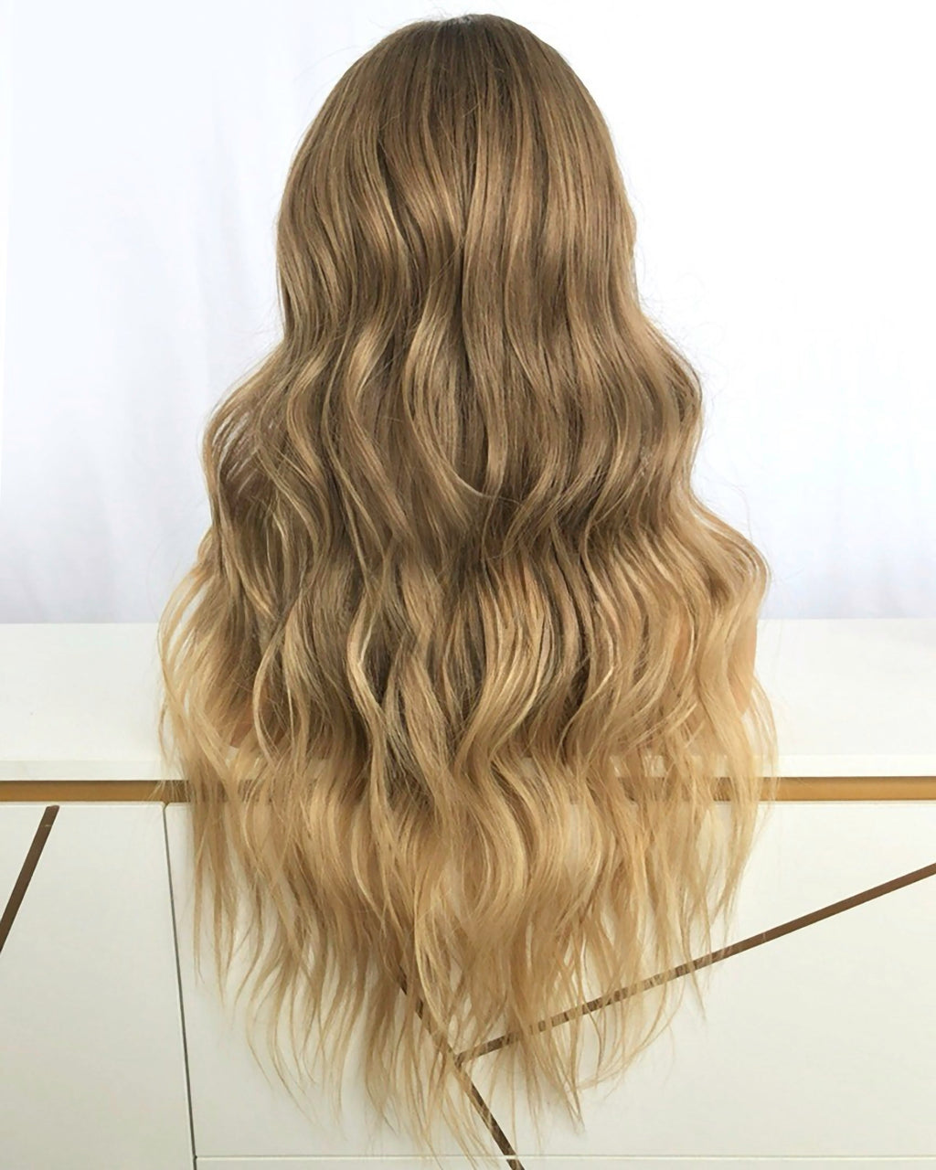 Lace Front Brazilian Blonde Ombre with Brown Tones Wavy Human Hair Wigs
