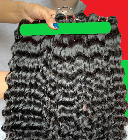 Stock 5x5 Brazilian Natural Black Italian Wave Human Hair Closures with 3 Bundles