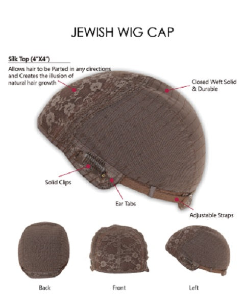 Stock Silk Top Chinese Custom Color Straight with Big Curl at Tip Human Hair Jewish Wig