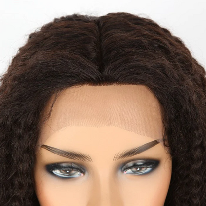 Stock Full Lace Chinese Dark Golden Brown Natural Straight Human Hair Silk Top Wig