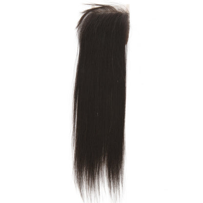 Stock Full lace Indian Remy Natural Color Yaki Straight Human Hair Closure