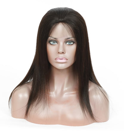 Stock Glueless Brazilian Natural Color Natural Straight Human Hair Silk Top Wig