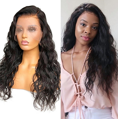 Lace Front Brazilian Black Natural Wave Human Hair Wig