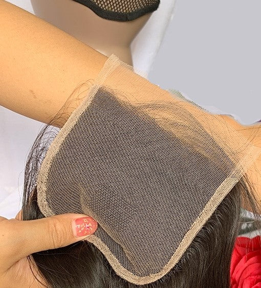 Lager 5x5 Natural Color Body Wave Virgin Human Hair Closures 12"-22" med 3 Doble Wefted Bunter