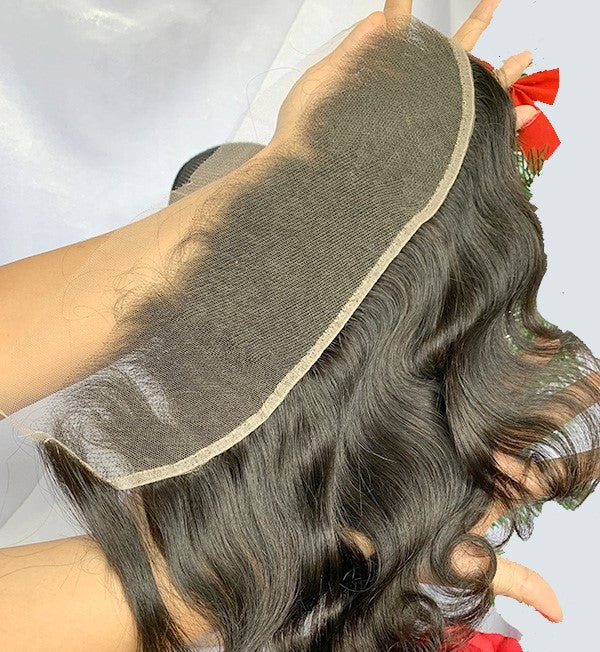 Stock Raw 13x4 HD Lace Frontal Virgin Natural Black Human Hair Frontals 14"-22" 130% Density