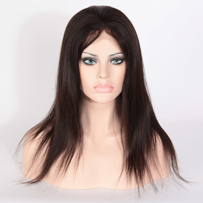 Stock Full Lace Indian Remy Natural Color Straight Human Hair Wigs