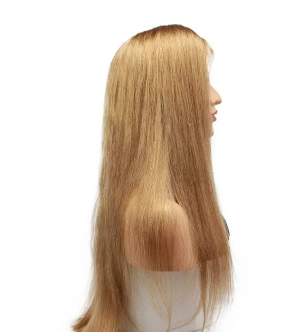 Stock Lace Front Brazilian Ash Blonde Straight Human Hair Wigs