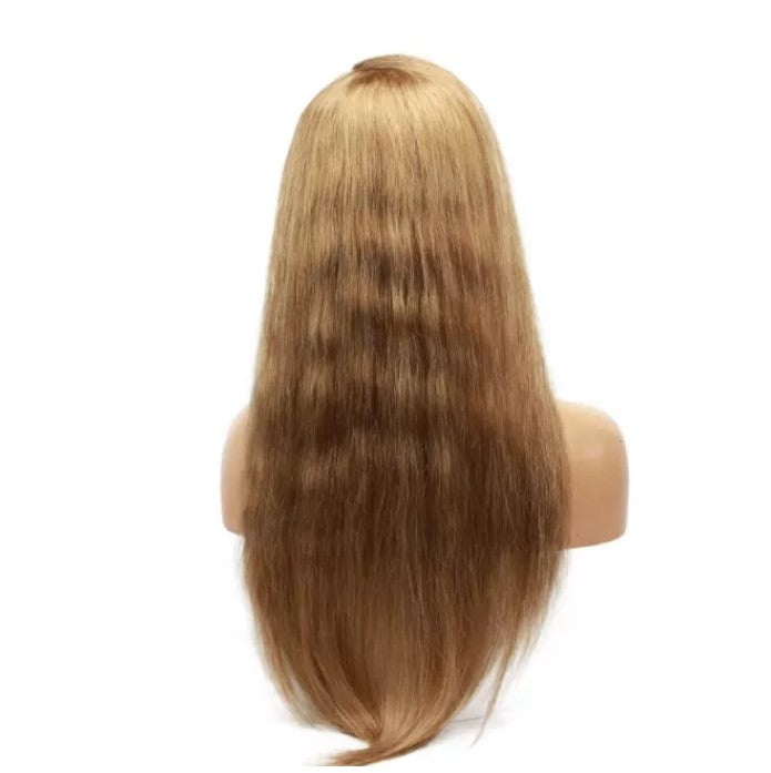 Stock Lace Front Brazilian Ash Blonde Straight Human Hair Wigs