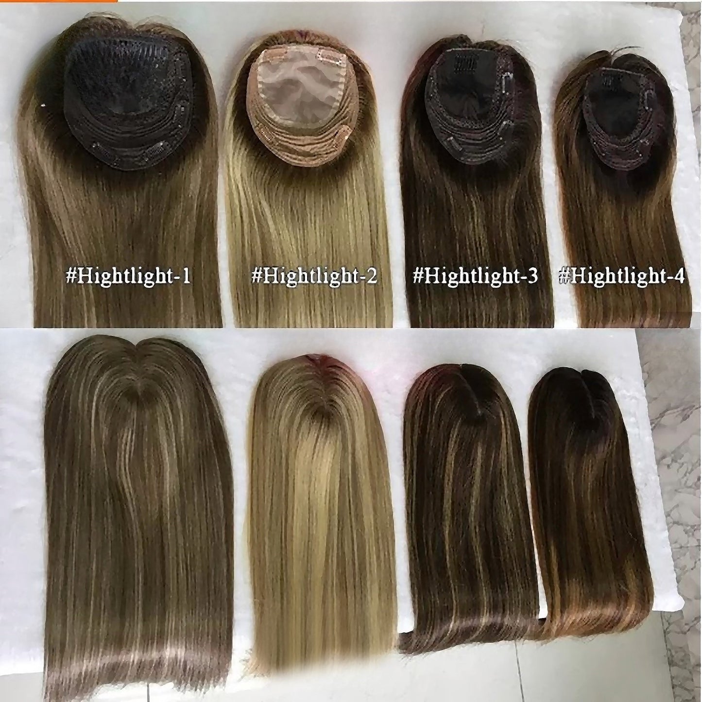 Stock Mongolian Straight Human Hair Silk Top Toppers