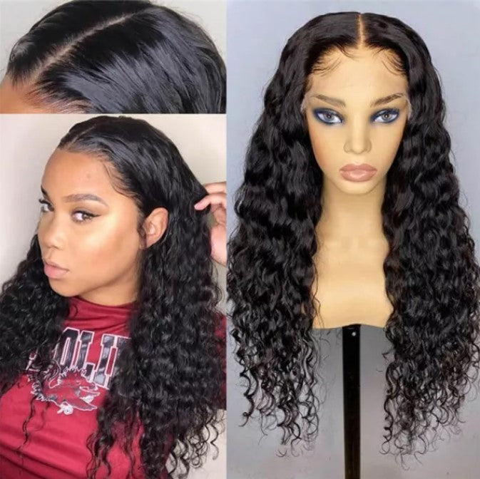 Stock HD Lace Front Brazilian Natural Color Water Wave Human Hair Wigs