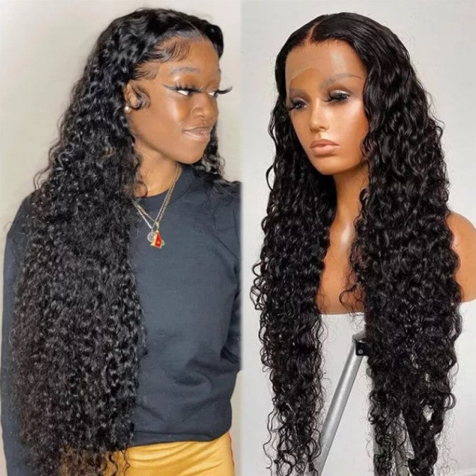 Stock HD Lace Front Brazilian Natural Color Water Wave Human Hair Wigs