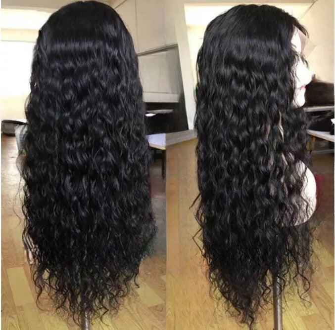 Stock HD Lace Front Brazilian Natural Color Water Wave Human Hair Wigs