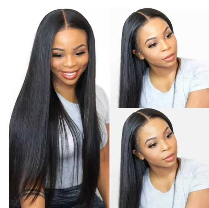 Stock HD Lace Front Brazilian Natural Color Straight Human Hair Wigs