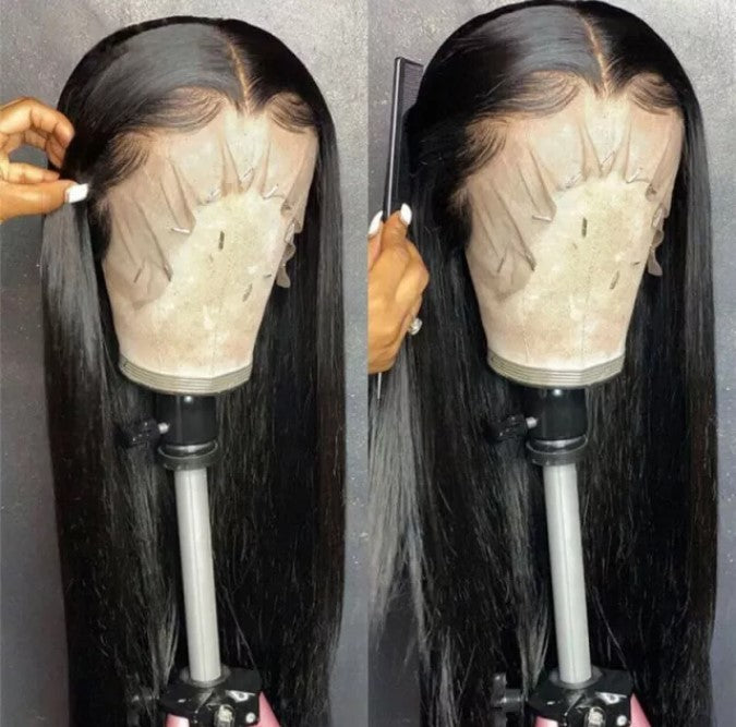 Stock HD Lace Front Brazilian Natural Color Straight Human Hair Wigs