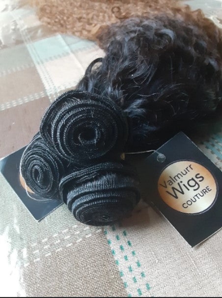 מלאי מלזי טבעי שחור/אומבר תלתל עמוק מצוייר כפול לשיער אנושי 300 גרם 28 אינץ'