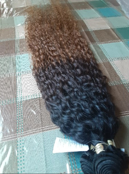 Stock Malaysian Natural Black/Ombre Deep Curl Double Drawn Human Hair Wefts 300g 28"