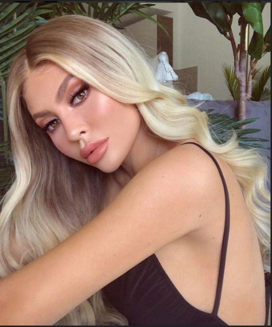 Benutzerdefinierte Full Lace European #9 Roots/T9/60 Highlights Glattes Echthaar Perücke 22-26" 180% Dichte