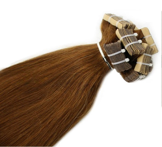 Custom Vietnamese Dark Brown Double Drawn Tape-In Human Hair Extensions