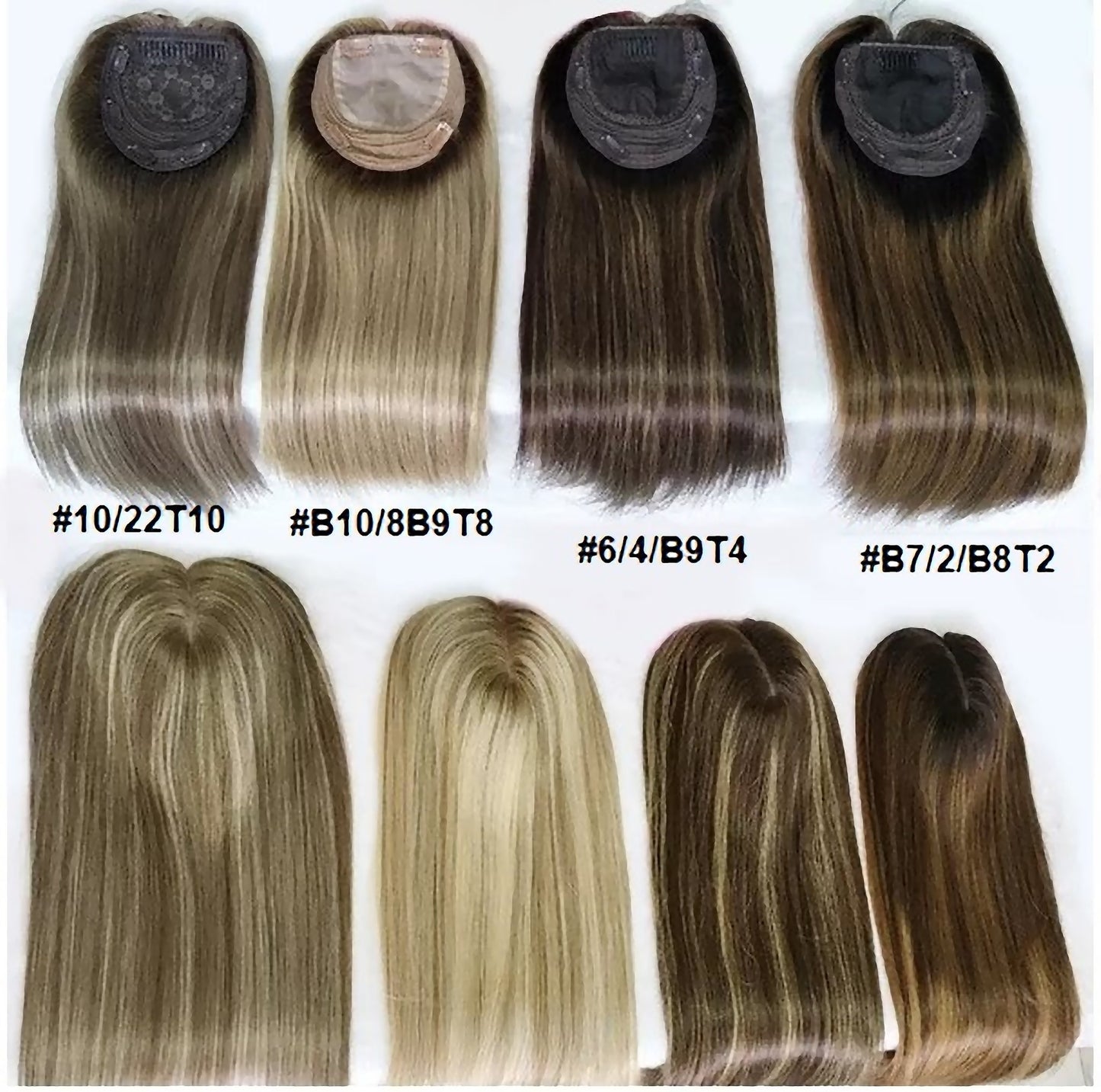 Stock Mongolian Straight Human Hair Silk Top Toppers