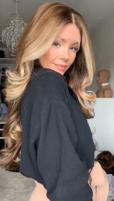 Stock Lace Front Brazilian Three Tone Brown with HL Body Wave Human Hair Wigs