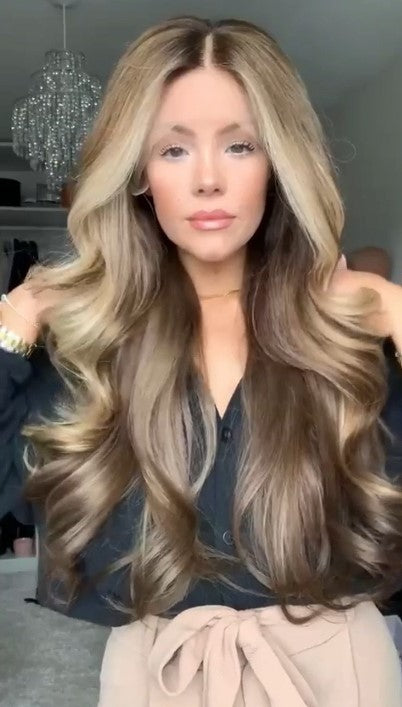 Stock Lace Front Brazilian Three Tone Brown with HL Body Wave Human Hair Wigs