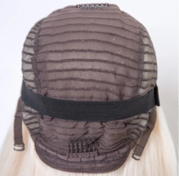 Stock 5 Inch HD Lace Front Slavic European Ashy Blonde Straight Human Hair Wigs