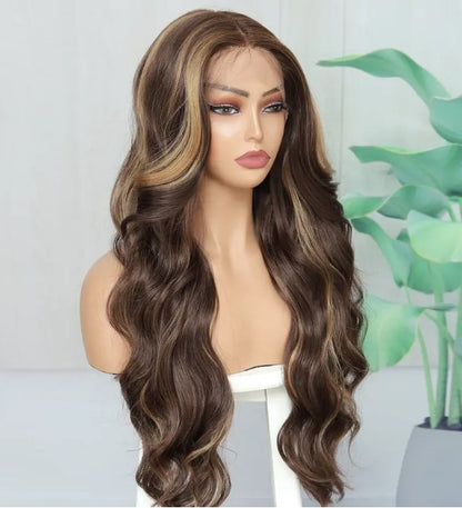 Voorraad 13 x 6 Lace Front Braziliaans #60 Recht/Golvend Menselijk Haar Pruiken 24" 180% Dichtheid