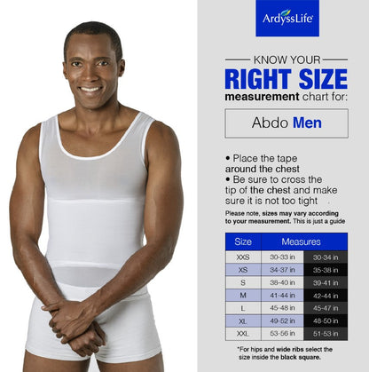 White Abo Men Firm Abdomen and Lower Back Support