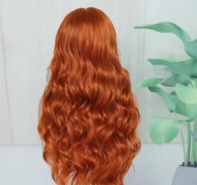 T-Part Lace Front Synthetic Ginger Heat Resistant Wavy Wig