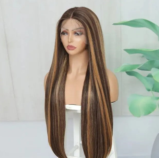 Voorraad 13 x 6 Lace Front Braziliaans #60 Recht/Golvend Menselijk Haar Pruiken 24" 180% Dichtheid