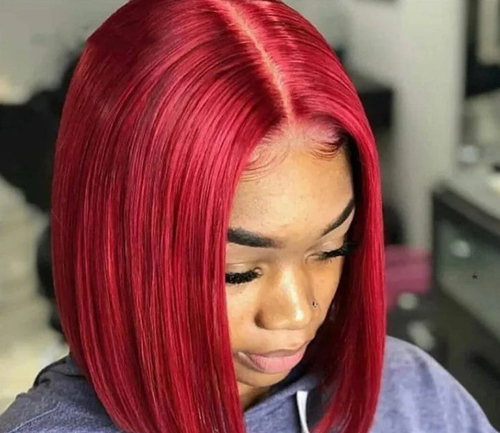 Stock Lace Front Brazilian Straight Bob Human Hair Wigs