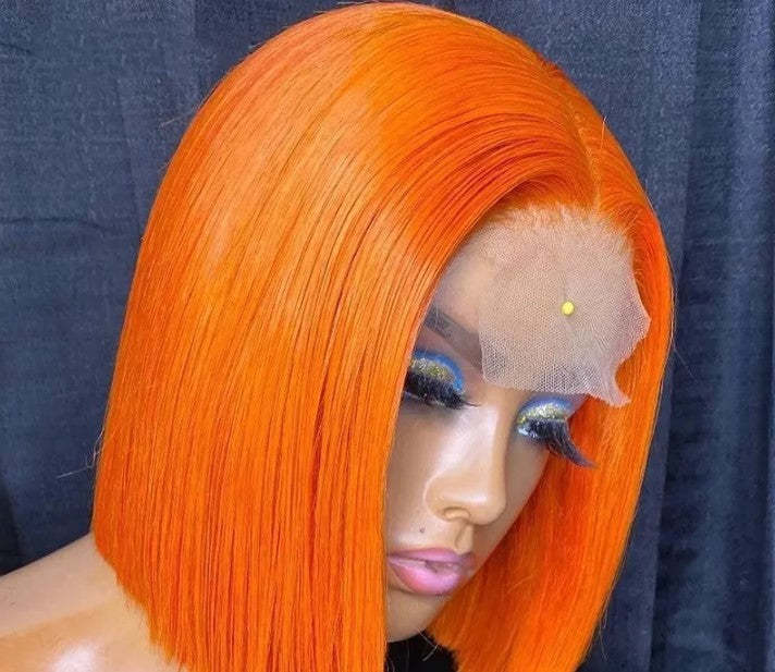 Stock Lace Front Brazilian Straight Bob Human Hair Wigs