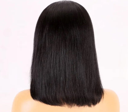 Stock Lace Front Brazilian Remy Natural Color Straight Bob Wigs