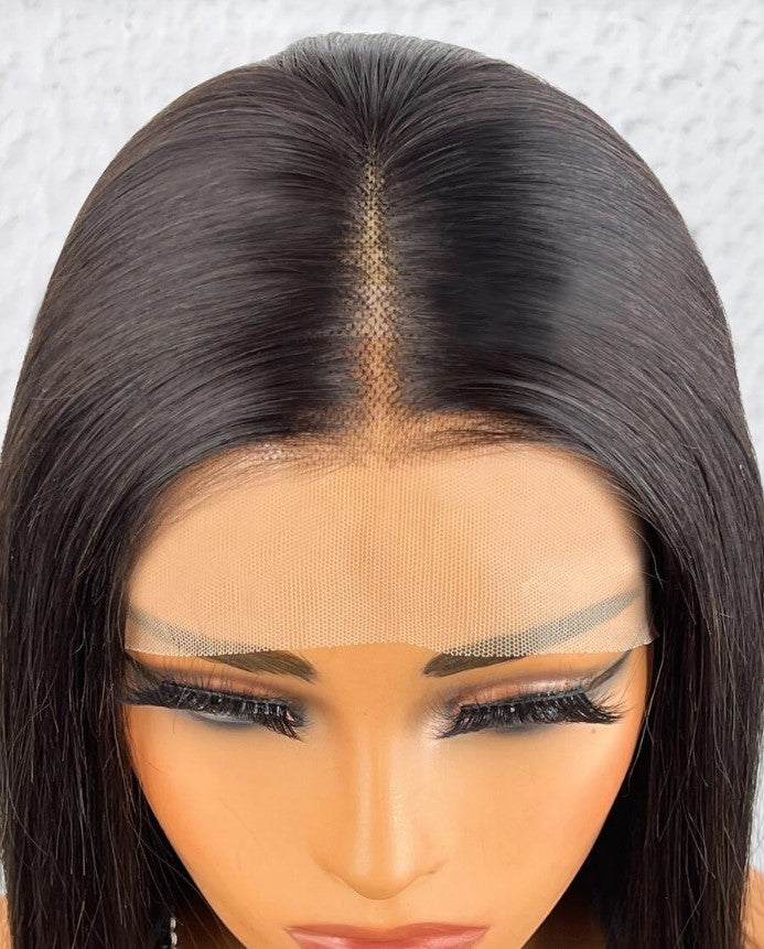 Stock Lace Front Brazilian Remy Natural Color Straight Bob Wigs