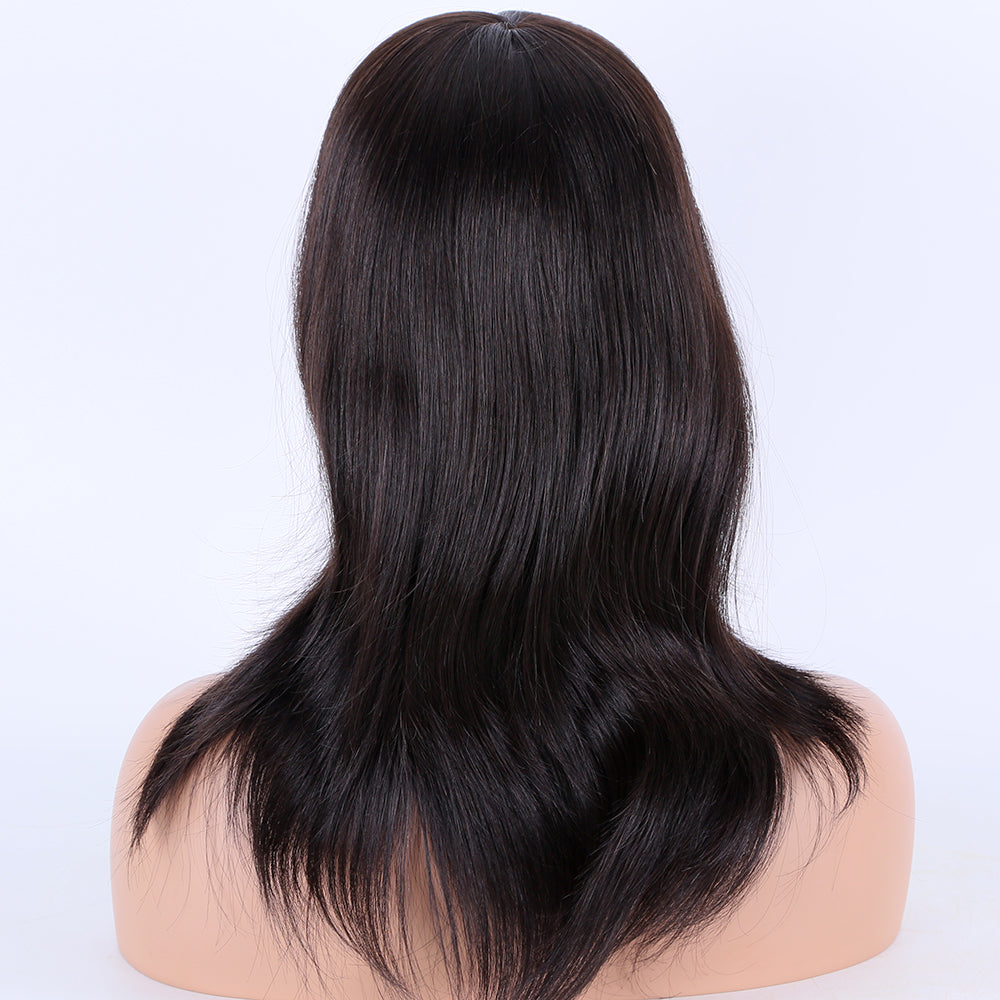 Stock Silk Base European Dark Brown Natural Straight Double Drawn Human Hair