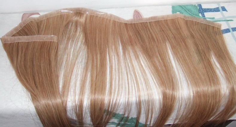 Custom European Double Drawn Invisible Skin Wefts Human Hair Extensions with PU