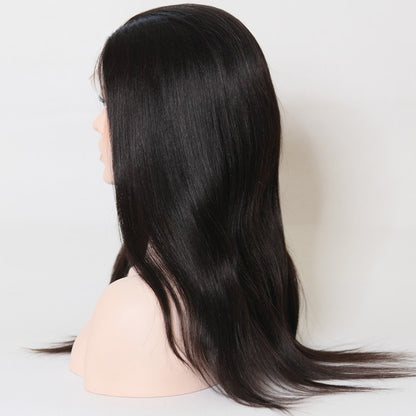 Stock Glueless Malaysian Natural Color Straight Human Hair Silk Top Wig