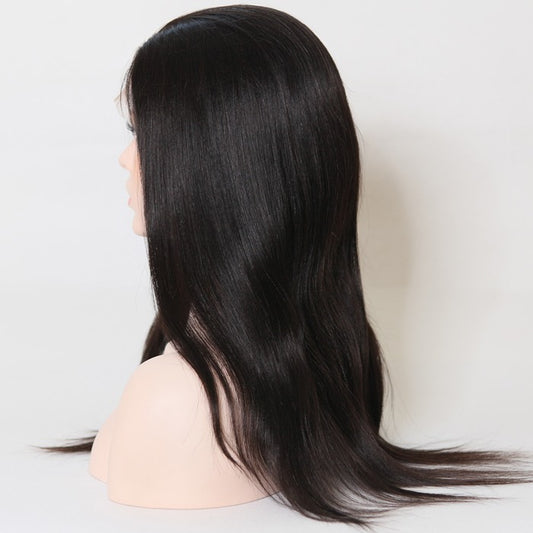 Stock Glueless Malaysian Natural Color Straight Human Hair Silk Top Wig