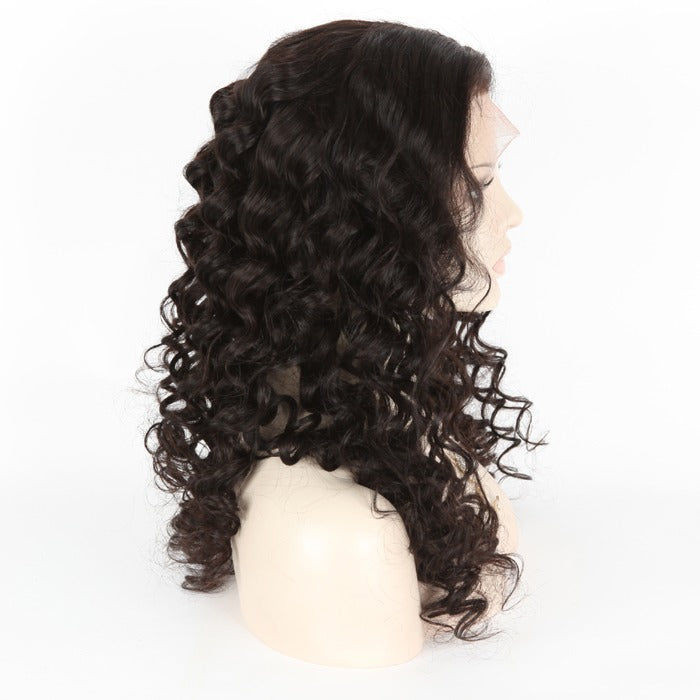 Stock 13" x 4" Lace Front Mongolian Virgin Natural Color Kinky Curl Human Hair Wigs 12-40" 180% Density" 180% Density