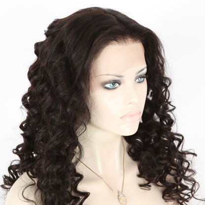 Stock Lace Front Indian Remy Natural Color Rose Curl Human Hair Wig