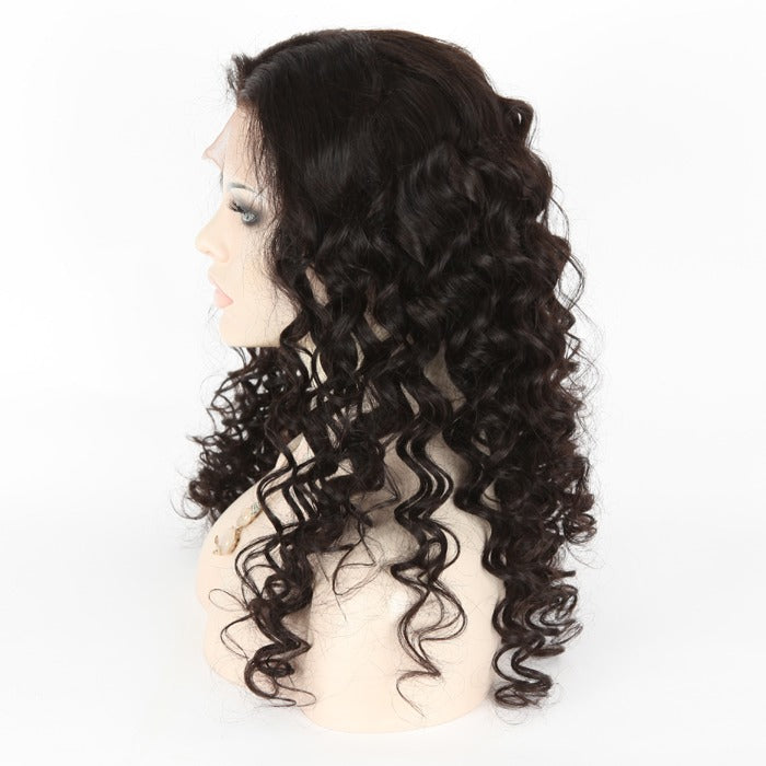 Stock 13" x 4" Lace Front Mongolian Virgin Natural Color Kinky Curl Human Hair Wigs 12-40" 180% Density" 180% Density