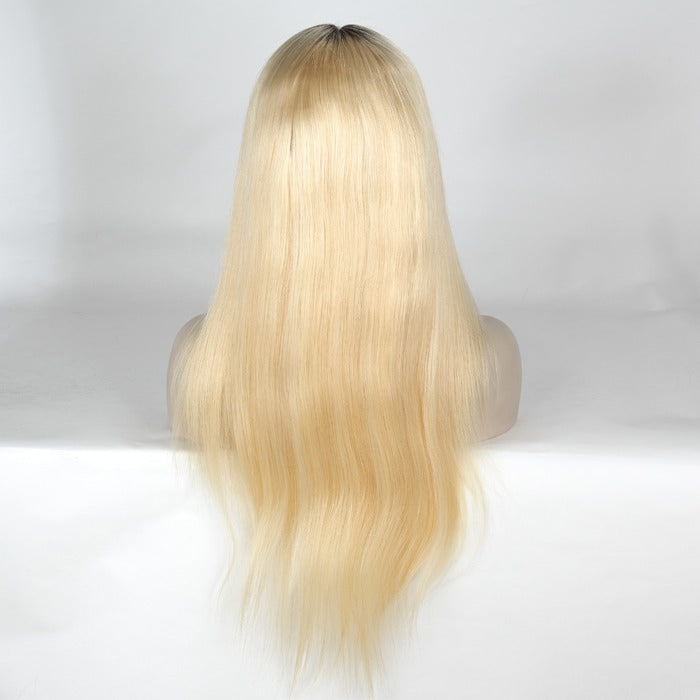 Stock Lace Front Indian Remy T-Natural/613 Ombré Gerade Echthaarperücke 20-22" 150% Dichte