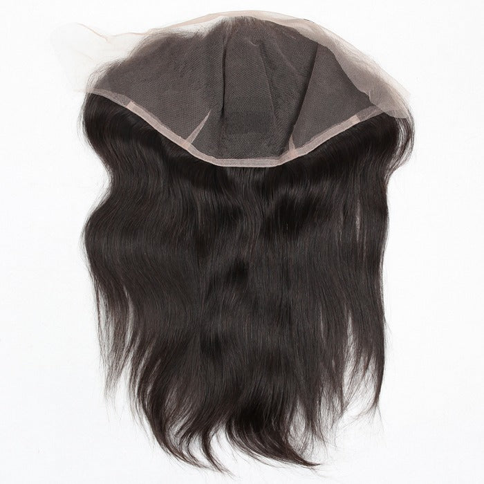 Stock 13x6 Full Lace Indian Remy Natural Color Straight Human Hair Frontal 12-14" 120% Density