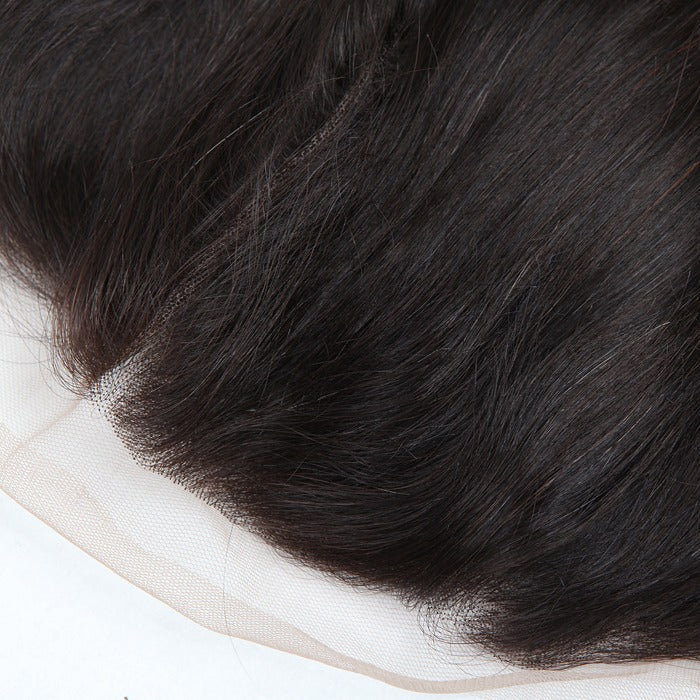 Stock 13x6 Full Lace Indian Remy Natural Color Straight Human Hair Frontal 12-14" 120% Density