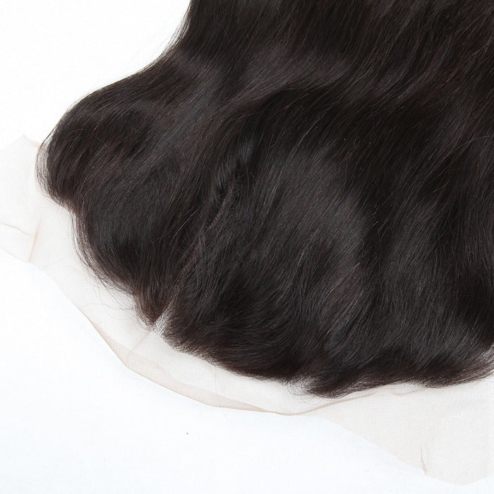 Stock 13x6 Full Lace Indian Remy Natural Color Straight Human Hair Frontal 12-14" 120% Density