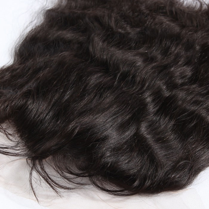 Stock 13x6 Full Lace Indian Remy Natural Color Natural Wave Human Hair Frontal 12-16" 120% Density