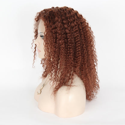 Stock Full Lace Chinese #33 Kinky Curl Straight Human Hair Wig