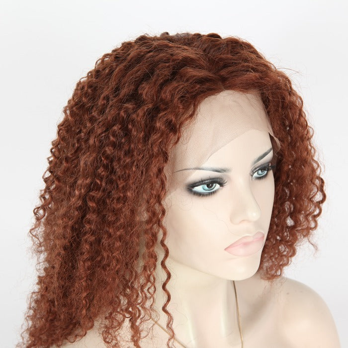 Stock Full Lace Chinese #33 Kinky Curl Straight Human Hair Wig